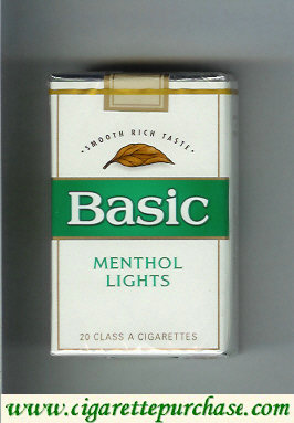 Basic Menthol Lights cigarettes Smooth Rich Taste soft box